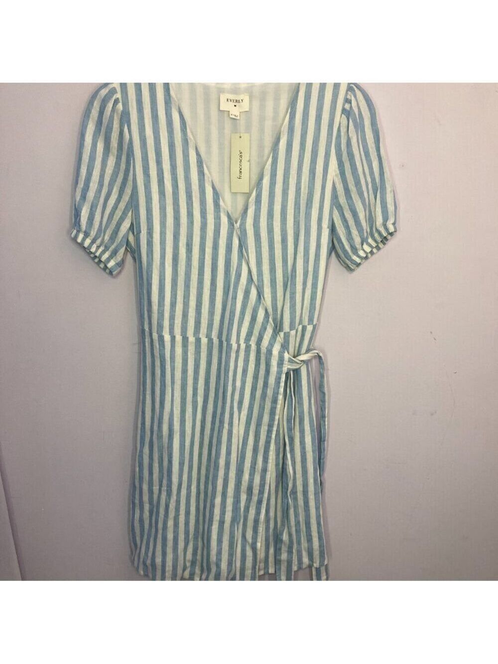 Everly Linen Blend Wrap Dress, NWT, Size M - Picture 10 of 12